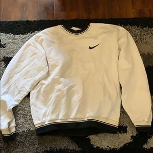 nike black white logo crew neck sweatshirt